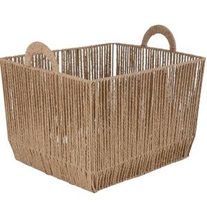 SIMPLIFY HOME NWT paper rope vertical weave storage basket -natural -12x10x8